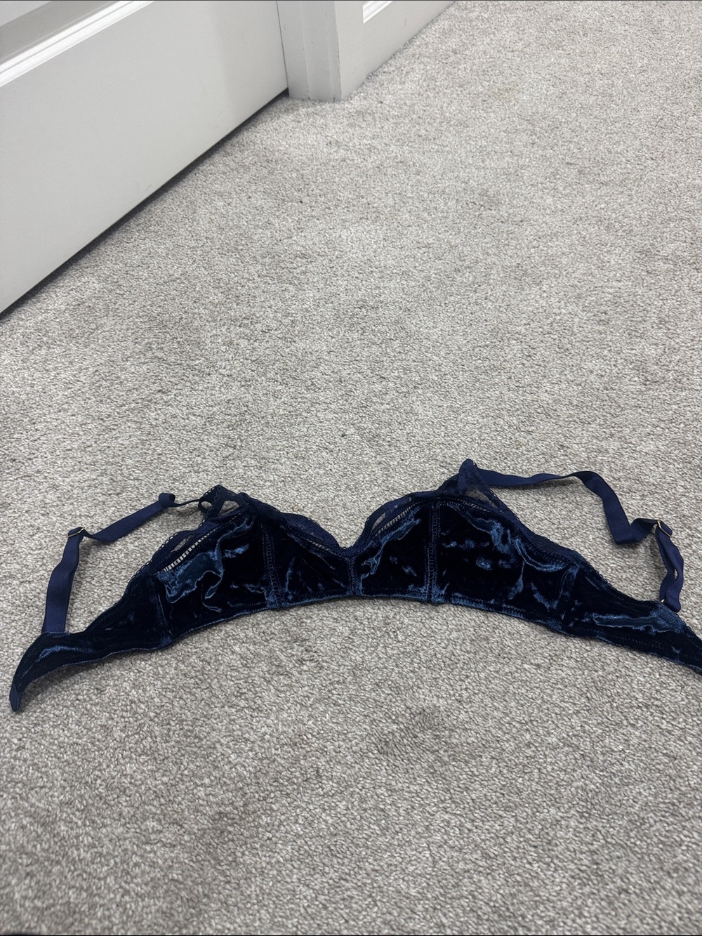 Victoria's Secret Navy Velvet Unlined Bralette